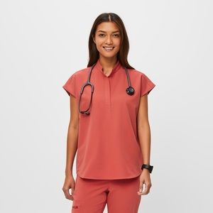 FIGS Rafaela Scrub top Size Small S in Clay NEW WITH TAGS
